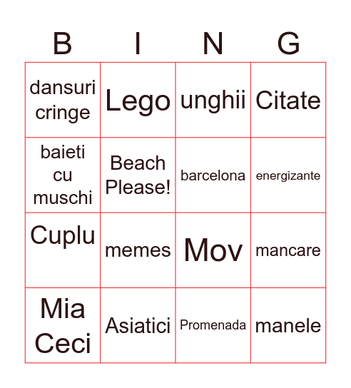 Ririsca Bingo Card