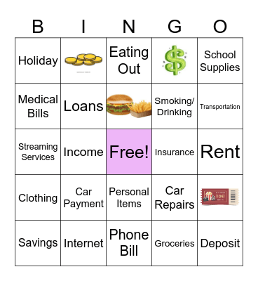 Budget Bingo Card
