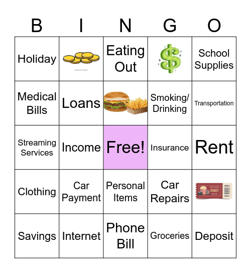Budget Bingo Card