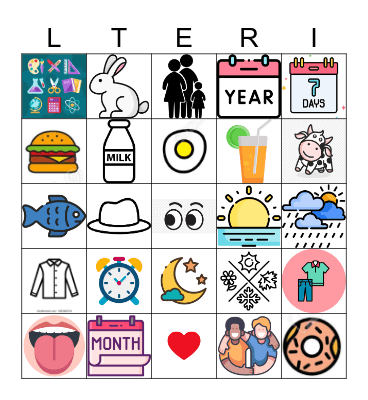Español Básicos I Bingo Card