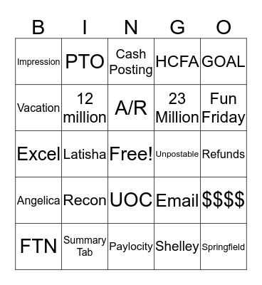 Accounting Bingo Card