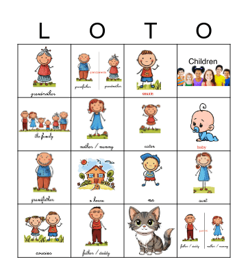 La famille Bingo Card