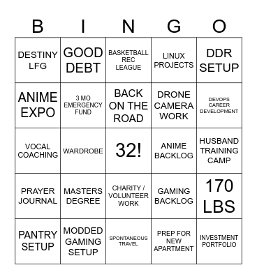 2026 Bingo Card
