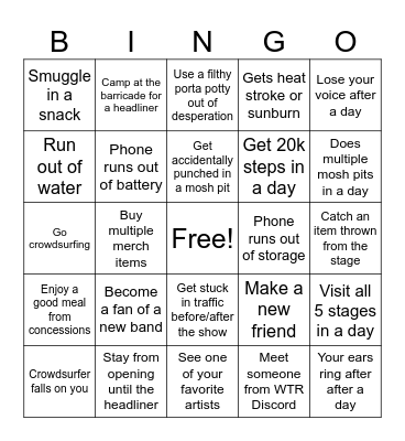 Welcome to Rockville Bingo Card