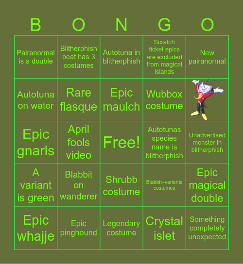 Eggs-travaganzas! 2026 BONGO Bingo Card