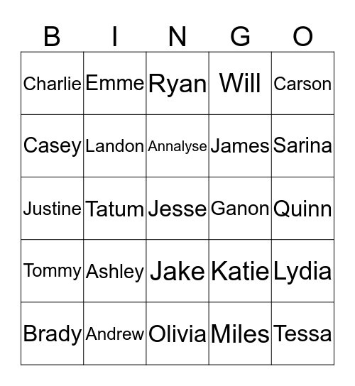 Ms. Rovzar's Students -  BINGO! Bingo Card