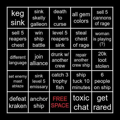 COLEDEM8 Bingo Card