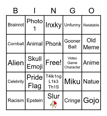 CapCut Bingo Card