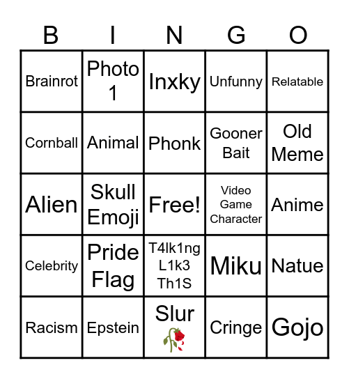 CapCut Bingo Card