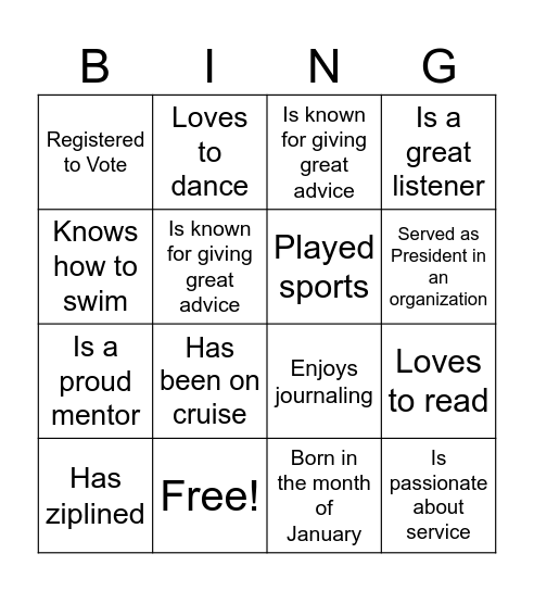 Bingo Card