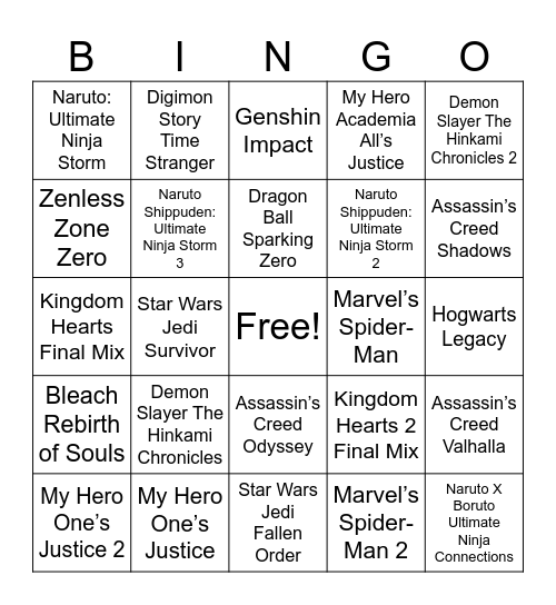 2026 PS Platinum Trophy Bingo Card