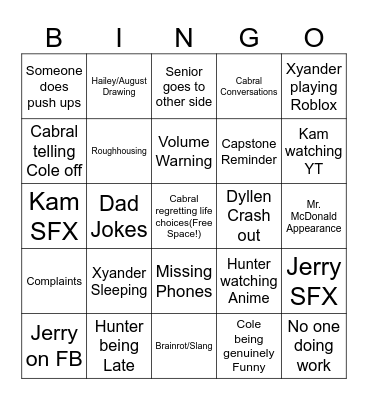 IT Shop Bingo Card