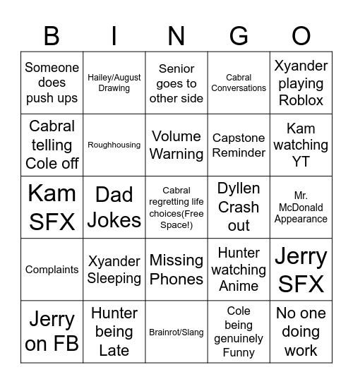 IT Shop Bingo Card