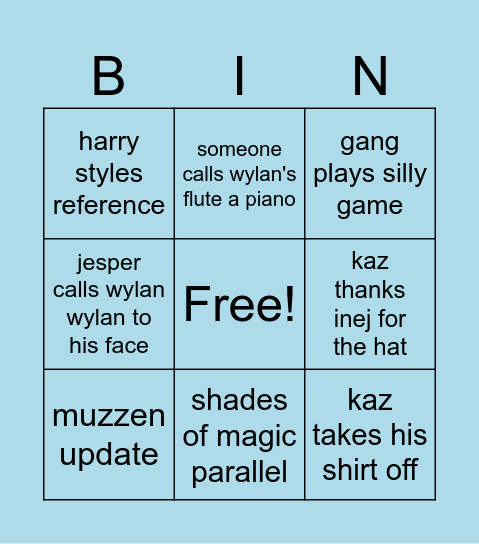 crooked kingdom (goofy edition) Bingo Card