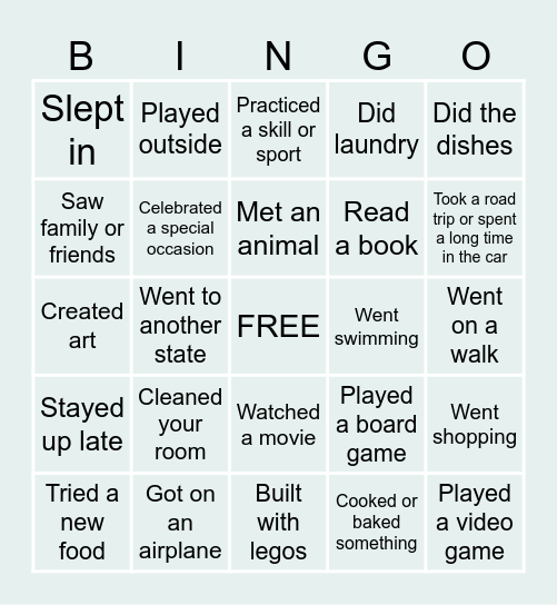~*Back from Spring Break BINGO!*~ Bingo Card