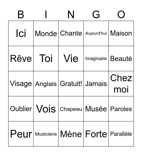 Manie Musicale Bingo Card
