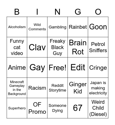 Instagram Reels Bingo Card