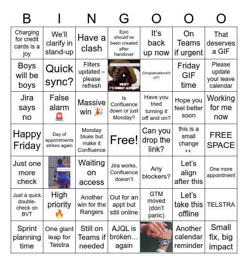Power rangers Bingo Card