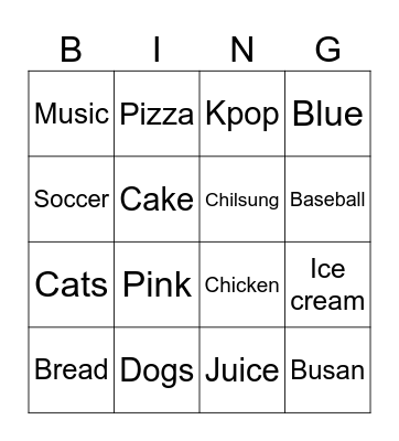 Find Someone Who Likes... Bingo Card