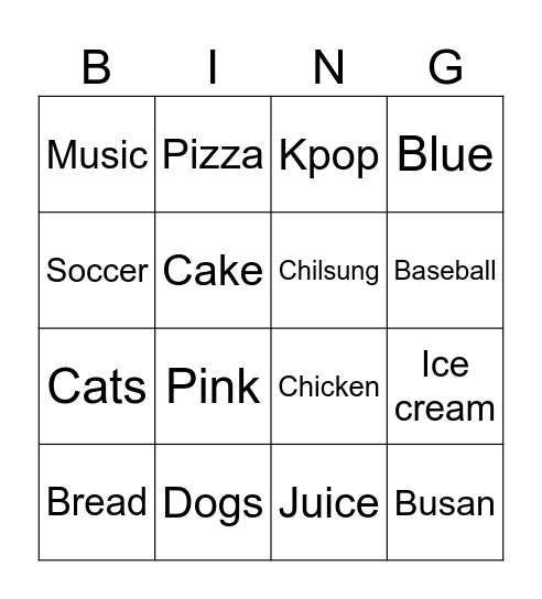 Find Someone Who Likes... Bingo Card