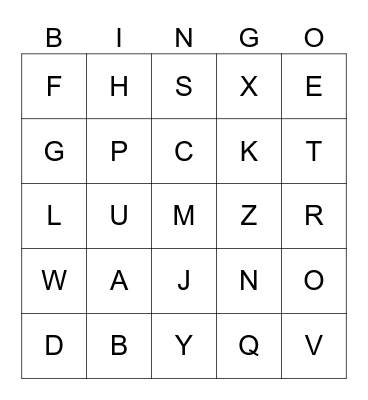 ABC FUN !!! Bingo Card