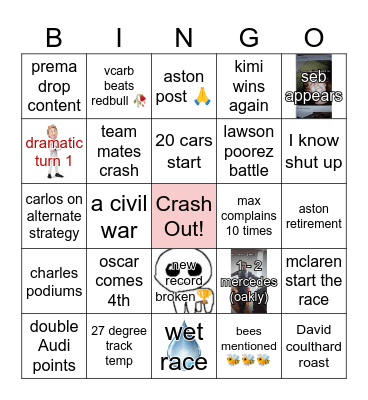 Suzuka Bingo Card