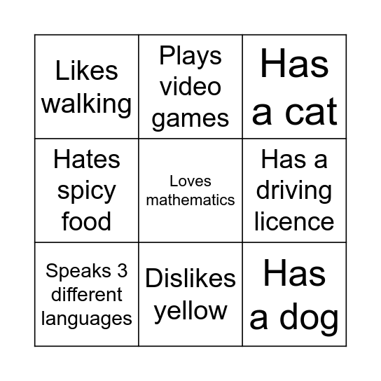Find someone who... Bingo Card