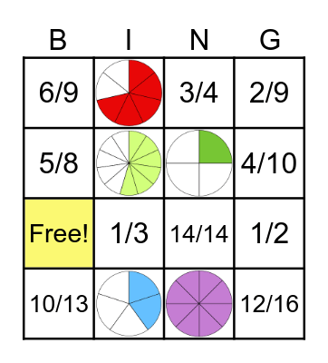Fractions! Bingo Card