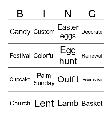 EASTER BINGO Card