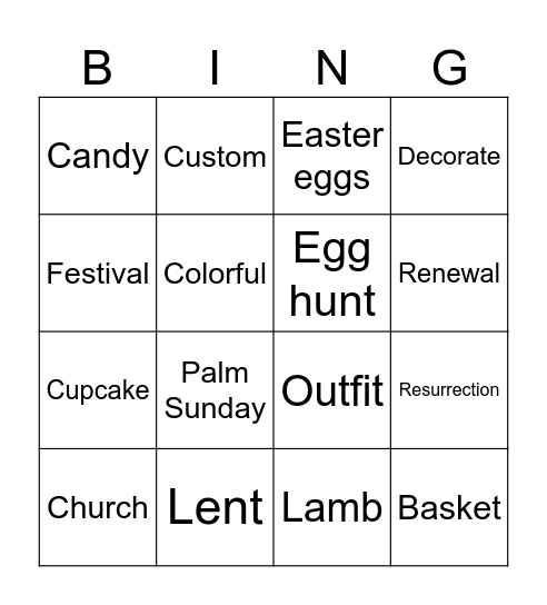 EASTER BINGO Card