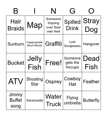 Beach Bingo Card