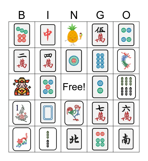 Mahjong Bingo Card
