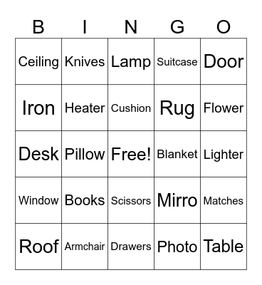House Bingo Card