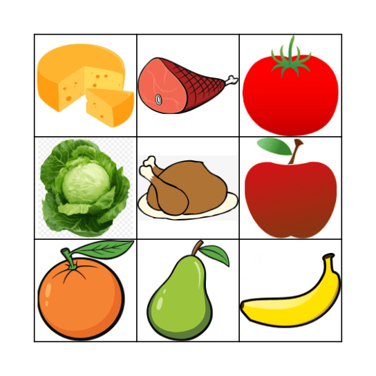 Food Bingo Card