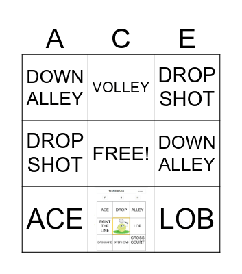 Tennis Bingo Card