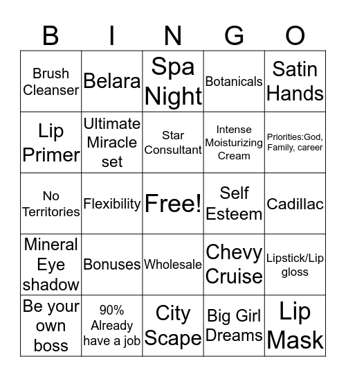 Beautiful Bingo Card