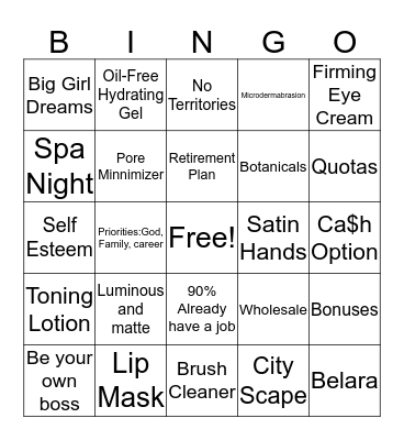 Beautiful Bingo Card