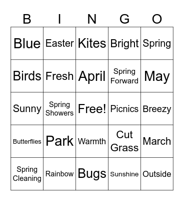 Spring Bingo Card