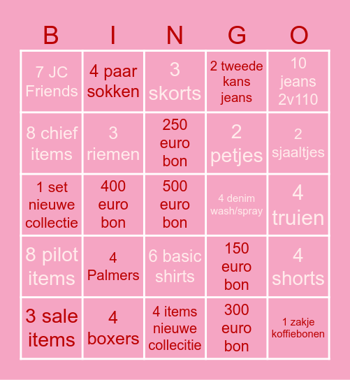 Denim Market Bonnen Bingo Card