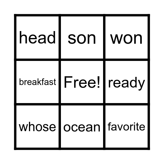 Trick Words Unit 11 and 12 Bingo Card