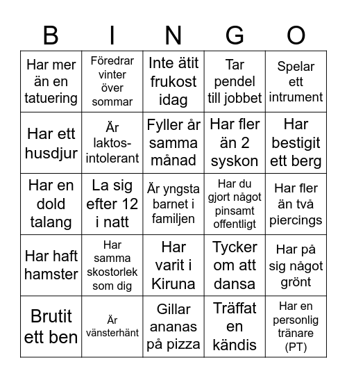 Mingelbingo Card