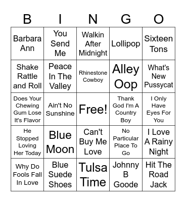Music Card #2 Bingo Card