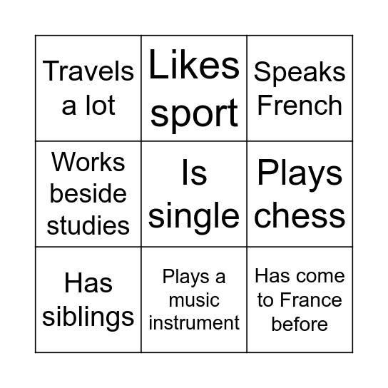 Find someone who... Bingo Card