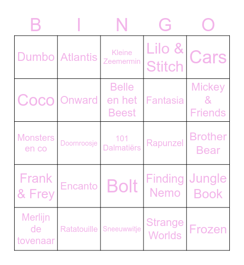 Hachette Heroes - Films Bingo Card
