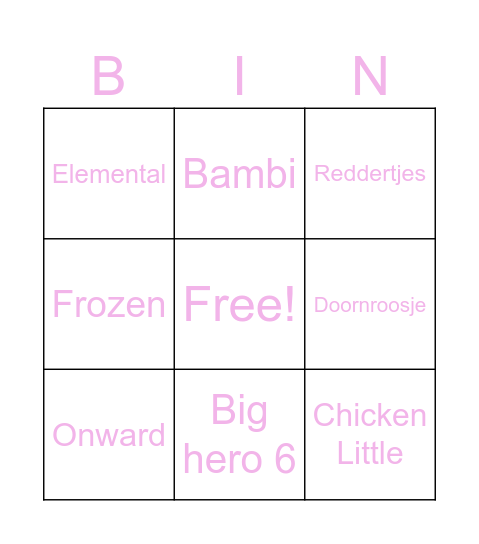 Hachette heroes - Films Bingo Card