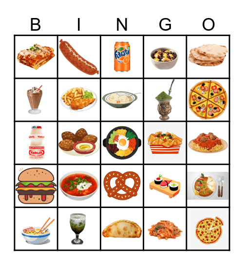 Food Around the World Bingo Card