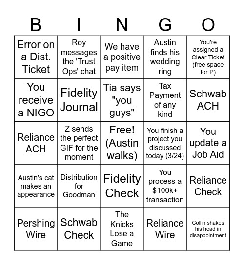 Trust Ops Bingo Card