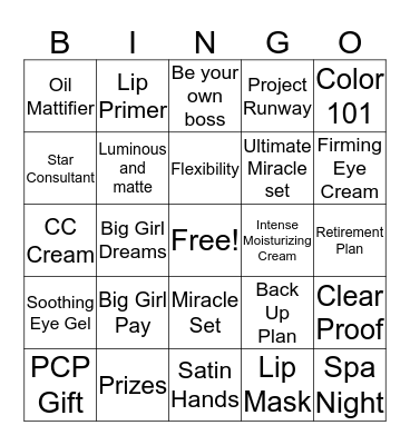 Beautiful Bingo Card