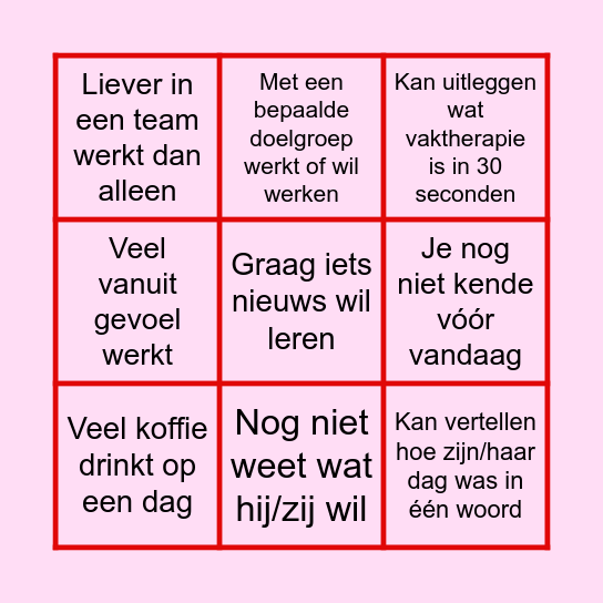 NETWERKBINGO - ZOEK IEMAND DIE... Bingo Card