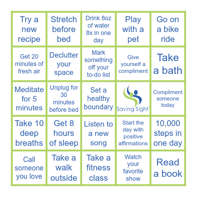 Saving Sight Wellness Bingo! Bingo Card